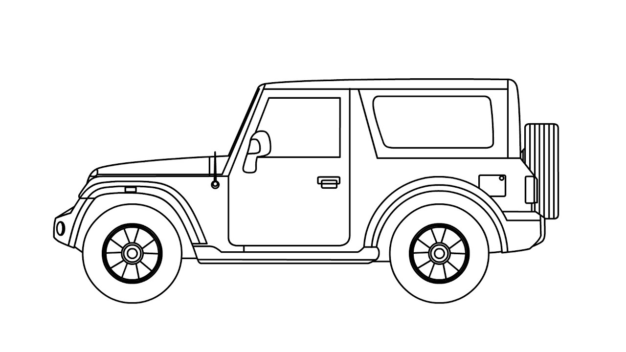 Thar drawing. Thar drawing. Easy drawing. Simple drawing.  thar side view drawing. 