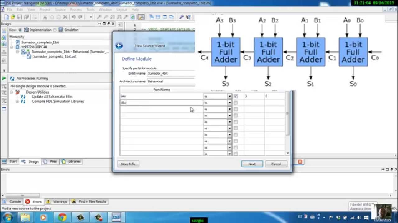Vhdl Sumador De 4bits Youtube