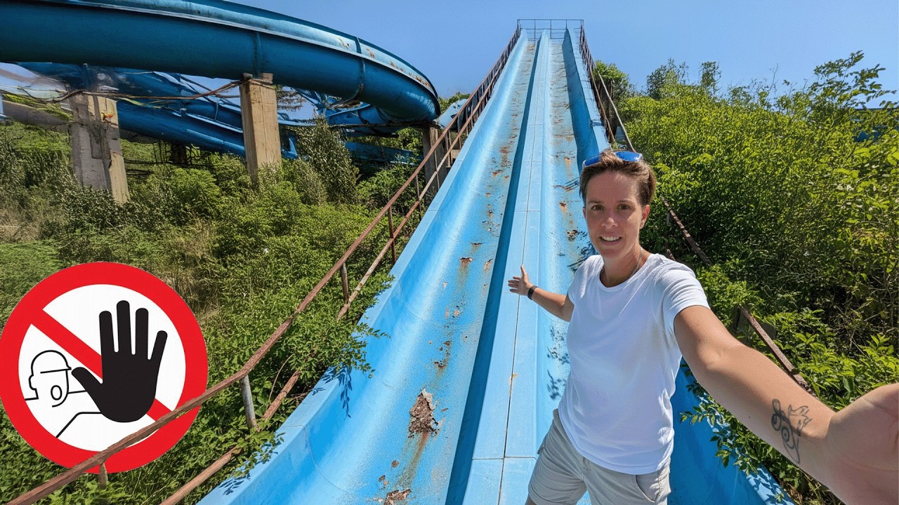 Diese Rutsche im verlassenen Wasserpark ist LEBENSGEFÄHRLICH