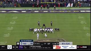 Matt Gay Game Winning 53 Yard Field Goal | Colts vs Ravens