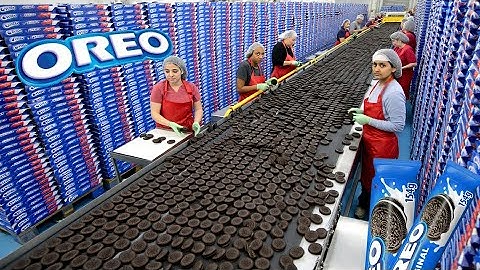 Een kijkje in de grootste Oreo-fabriek ter wereld - ASMR-roomvulling die je nog nooit hebt gezien...