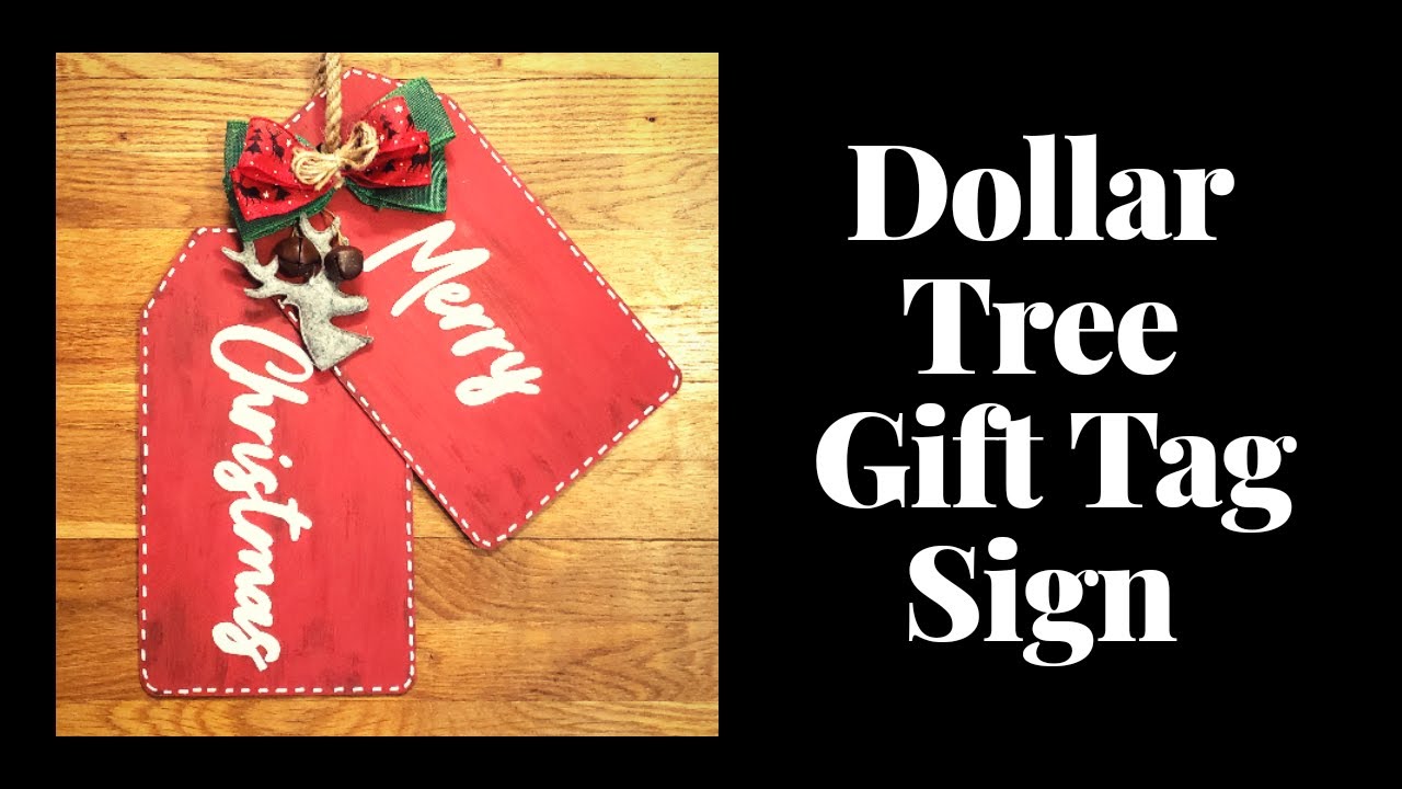 Dollar Tree Christmas Gift Tag Sign YouTube