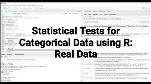 Statistical Tests for Categorical Data using R: Real Data#r #statisticaltests