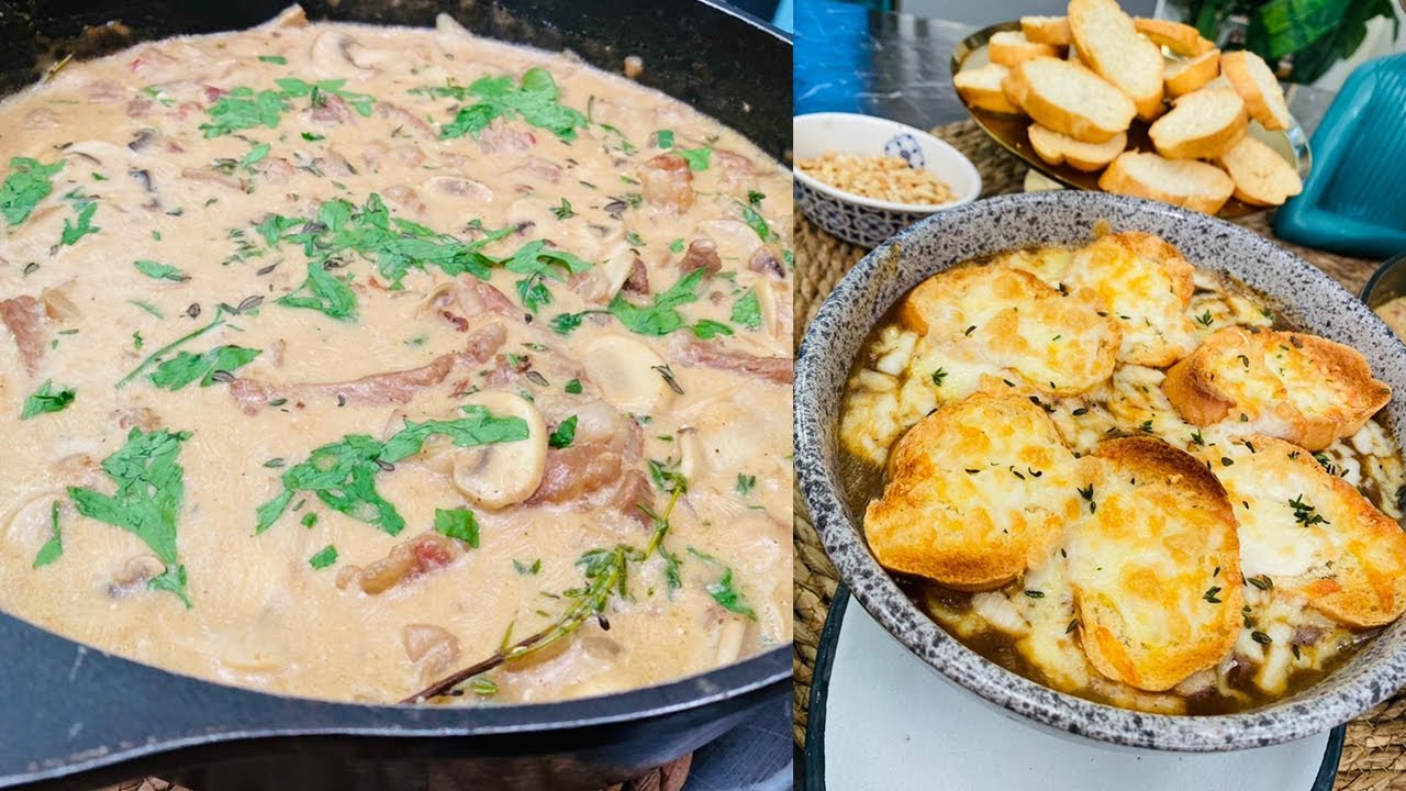 طريقة عمل شوربة البصل - بيف ستروجانوف | سر الصنعة مع الشيف دعاء السمنودي