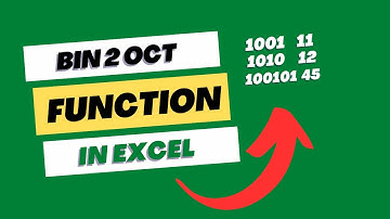 Binary to Octal || Bin2oct in excel || Microsoft excel