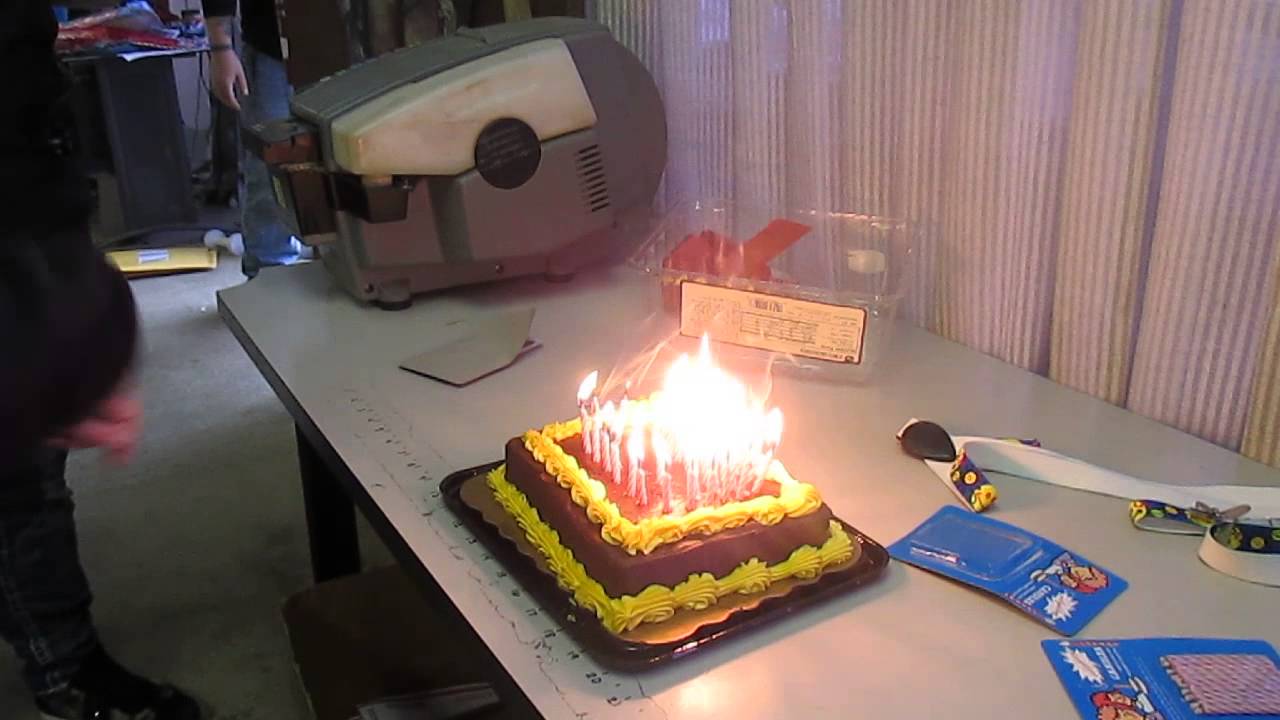 Birthday cake with relight candles YouTube