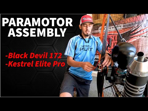 BlackHawk Paramotor UNBOXING AND ASSEMBLY - Black Devil 172 & Kestrel Elite Pro