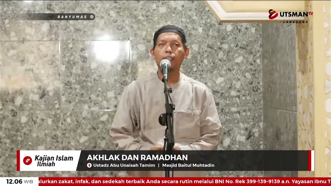 LIVE Khutbah Jumat: Akhlak dan Puasa - Ust. Abu Unaisah Tamim