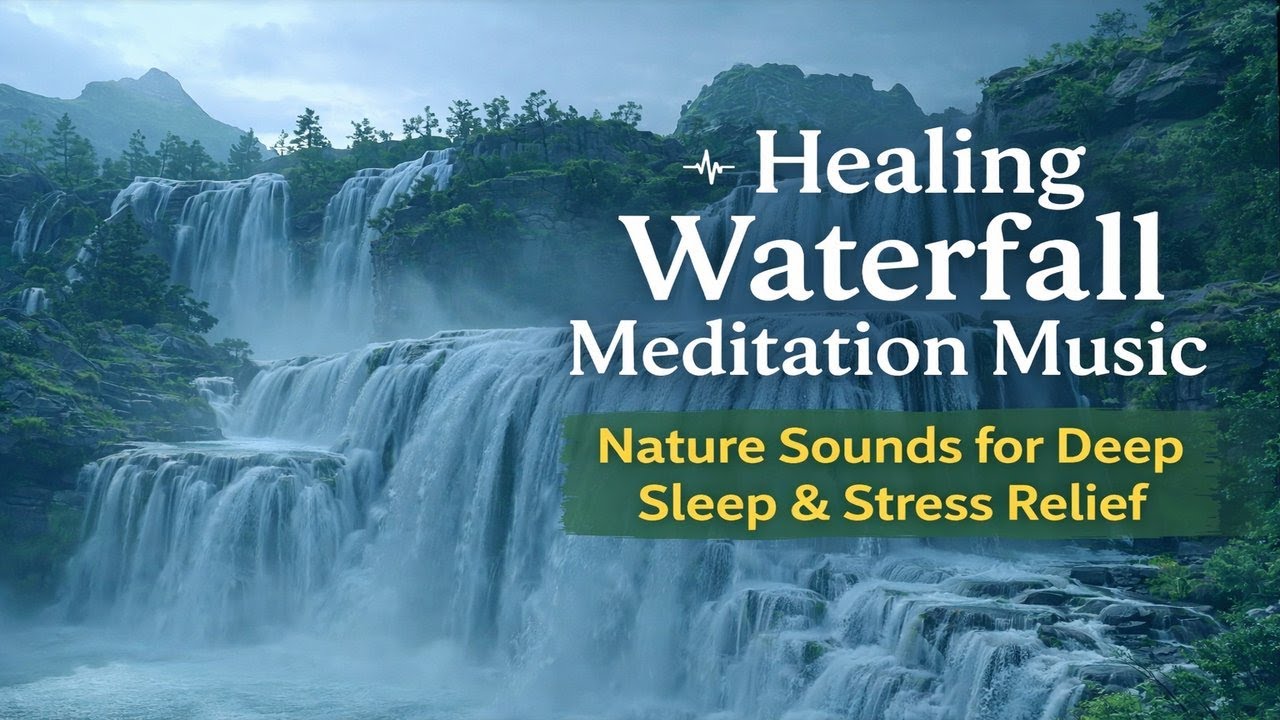 Healing Waterfall Meditation Music — Nature Sounds for Deep Sleep & Stress Relief