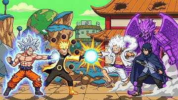 Goku DBS 3.5 OP(AF) & Naruto OP VS TC Luffy OP & Sasuke Rinnegan OP in Jump Force Mugen