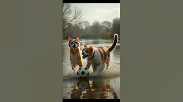 cat and dog friendship #youtubeshorts #ytshorts #ai #shorts #short #shortvideo  #babypodcast