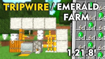 Minecraft Automatic Tripwire duper + Emerald Farm 1.21.8!