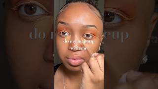 do my makeup with me (orange look) pt. 4 #youtubeshorts #makeup