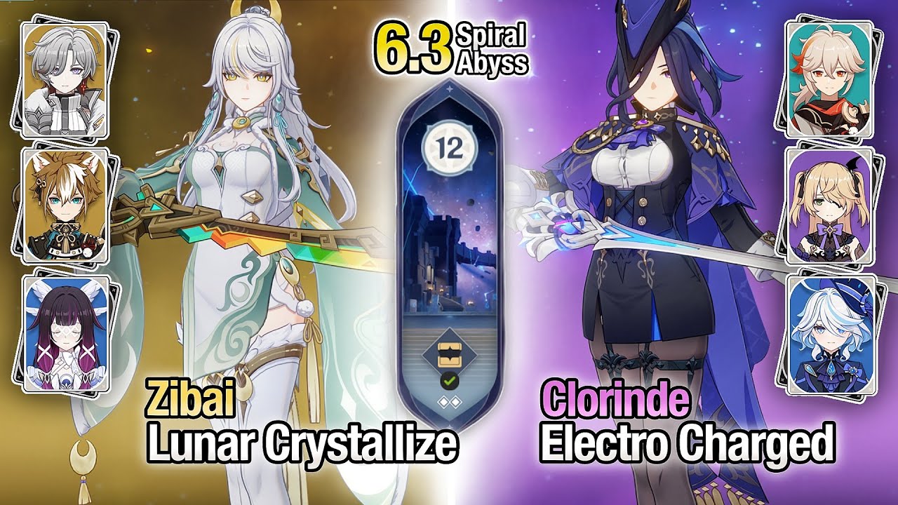 C0 Zibai Lunar Crystallize & C0 Clorinde Electro Charged | Spiral Abyss 6.3 | Genshin Impact