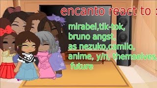encanto react to : mirabel, tik-tok, bruno angst, as nezuko, camilo, anime, y/n, themselves, future