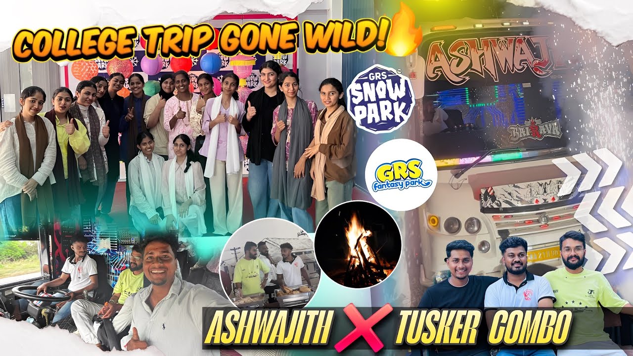 College trip gone wild❤️‍🔥😍Snow park 🥶Ashwajith❌Tusker combo😍Must watch