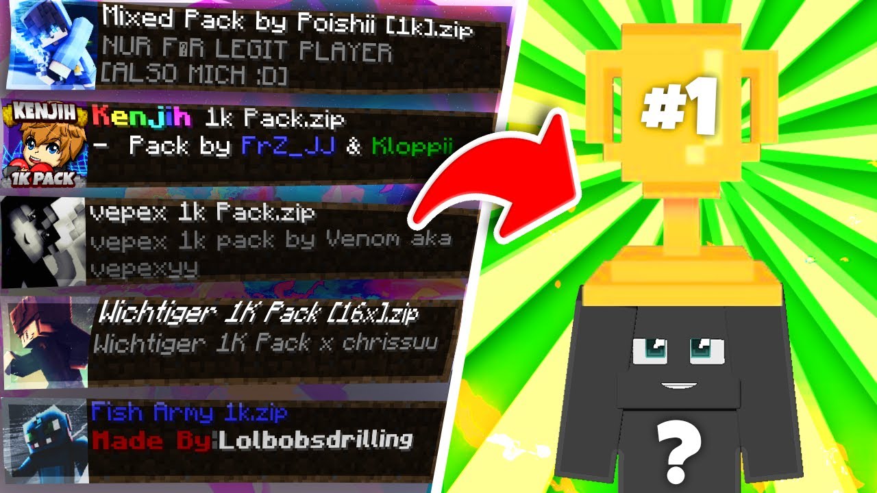 Die 5 BESTEN YOUTUBER 1k PACKS 🔥 (Wichtiger, ByLolBob, Vepex, Poshii und Kenjih) 🏆