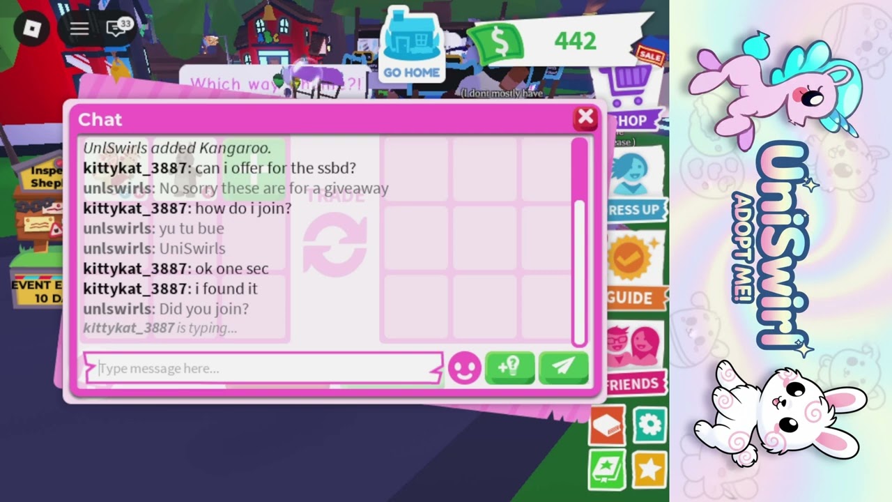 Adopt Me Giveaway Part 1! Giving Away SSBD and Kangaroo to Fan!