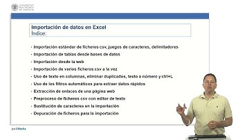 Excel avanzado. Índice importación de datos |  | UPV