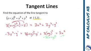 Calc AB Section 2-5 Tangent Line