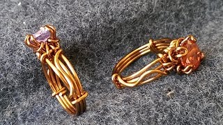 Prong ring with facet stone - Wire Wrapping stones 14