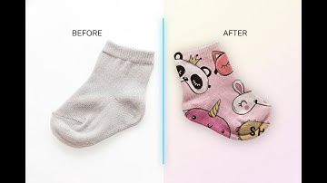 Socks Redesign: From Basic Grey to Adorable Prints! ✨ Photoshop Transformation | BEFORE & AFTER