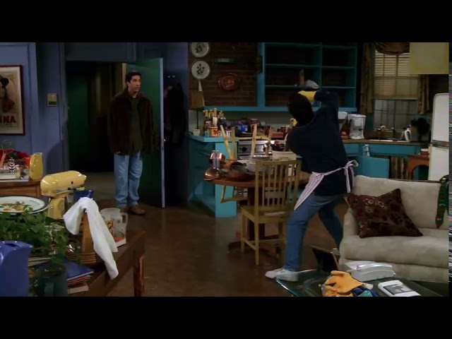 Friends - Chandler Cleans the House -  Present simple