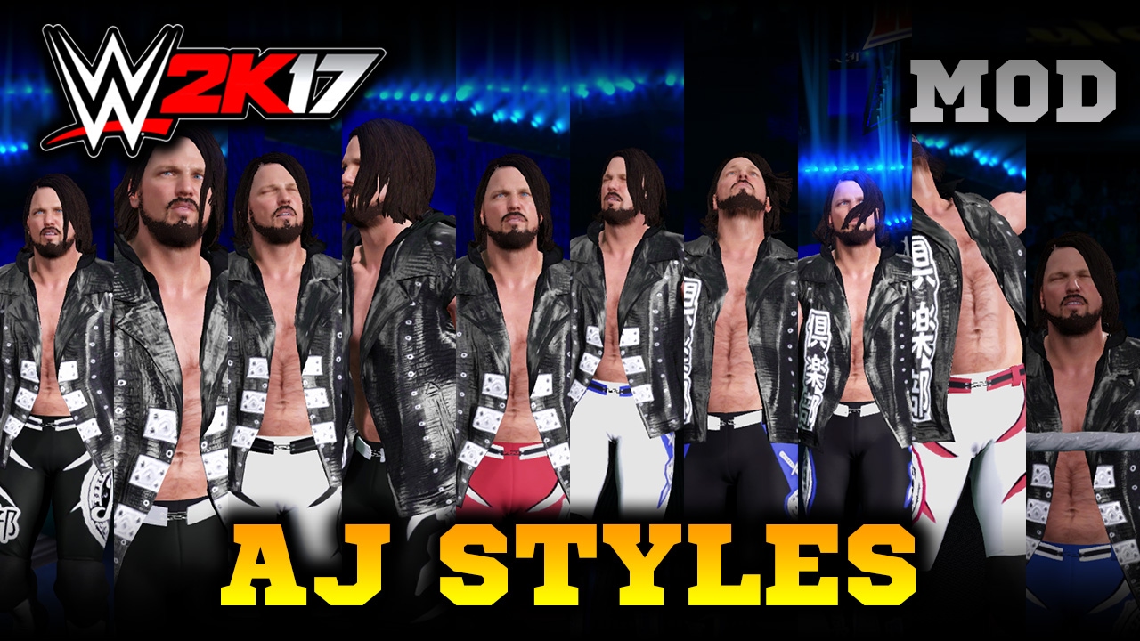 WWE 2K17 PC MOD: AJ Styles 10 Attire pack From Cave Waverider