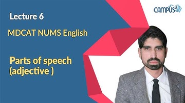 MDCAT NUMS English Live Lecture 6, Parts of speech (Adjective )