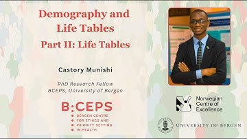 Castory Munishi: Demography and Life Tables Part 2 (Life Tables)