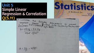 Kpk Board Ist Year Stats Unit 5 Q(5.11)||Estimate the  Regression Equation