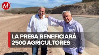 AMLO y Rubén Rocha Moya inauguran presa 'Santa María' en Sinaloa; beneficiará a agricultores