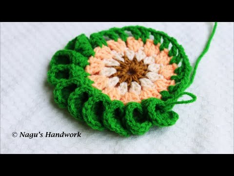 Crochet Coaster Flower Tamil/Crochet Round Coaster Pattern/Crochet Coaster/Crochet Doily Coaster