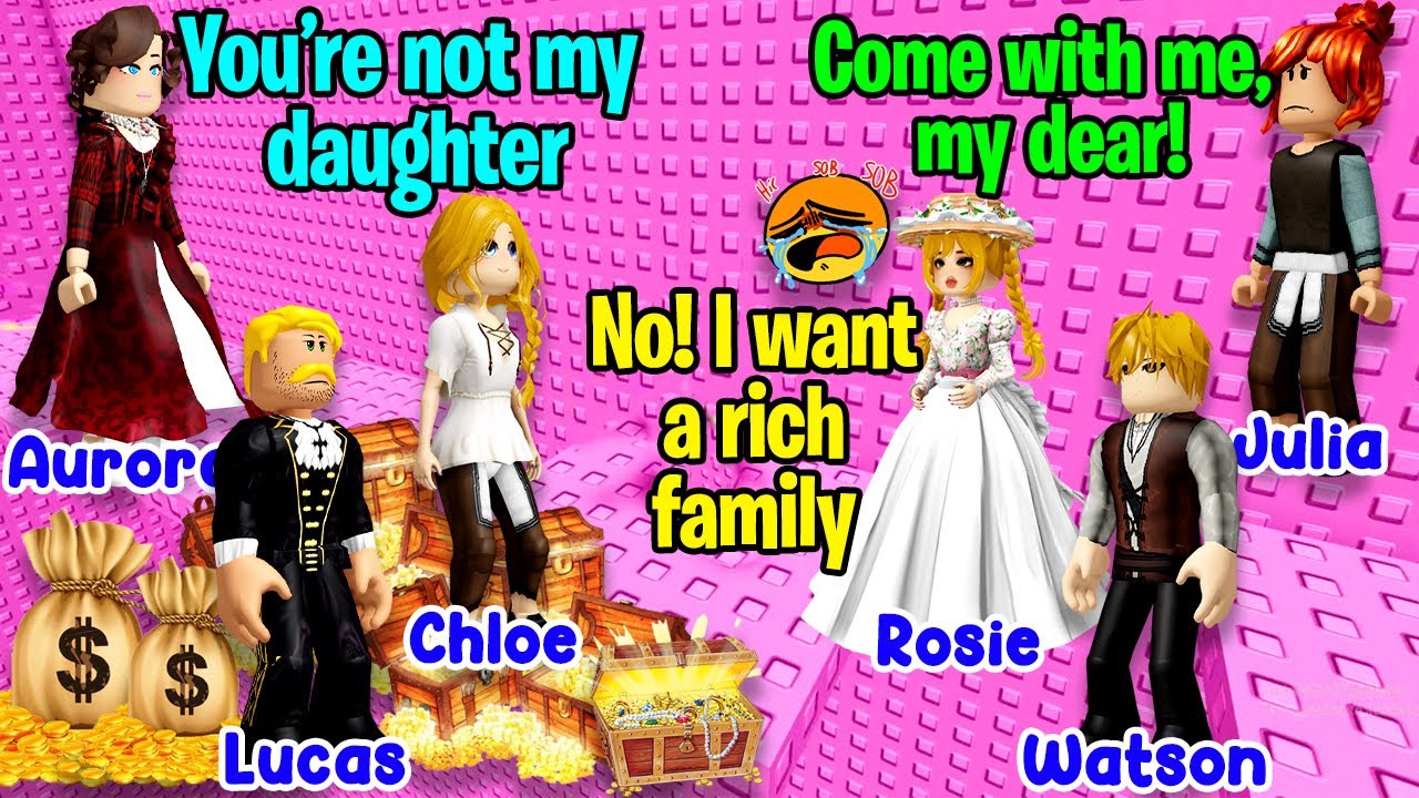 💰 TEXT TO SPEECH 🥓 Two Daughters Were Swapped at Birth One Rich One Poor 🏡 Roblox Story