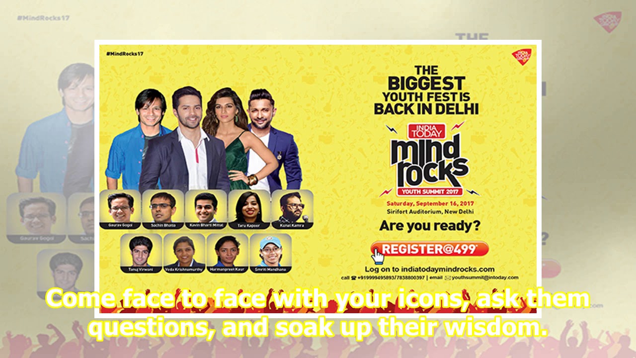 India Today Mind Rocks Youth Summit Registration - YouTube
