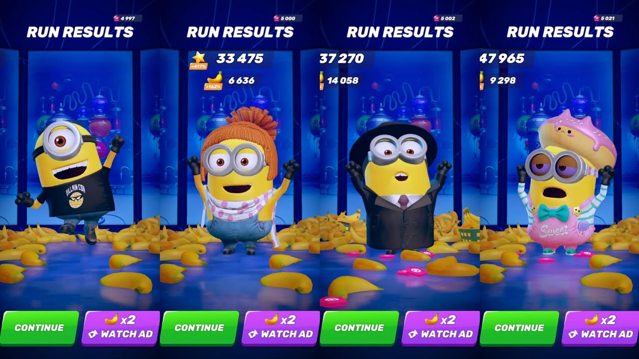 Villain-Fan Stuart vs Lucy vs Spy vs Sweetie | New Minion rush |
