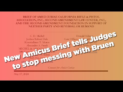 New Amicus Brief tells Judges to stop messing with Bruen