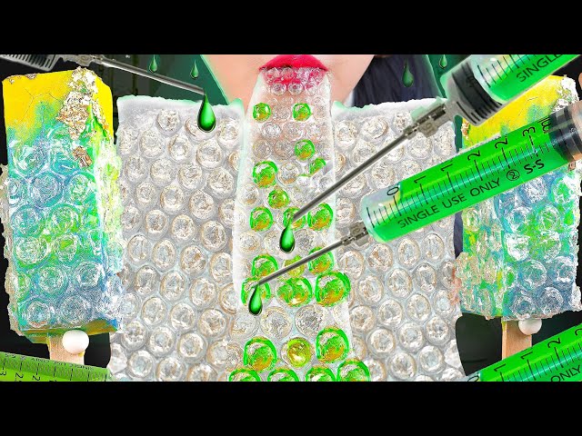 ASMR EDIBLE Bubble wrap🧫pop-pop sound MUKBANG🧫먹는 뽁뽁이 ice cream satisfying  咀嚼音 아이스크림  eating sounds