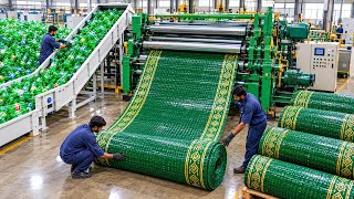 How Plastic Soft Drink Bottles Are Recycled into Beautiful Plastic Mats | Amazing Factory Process screenshot 1