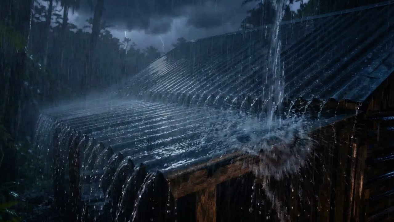 Rain on Metal Roof Relieve Stress & Anxiety Cozy Cabin Rain Ambience | 8 Hour Video 
