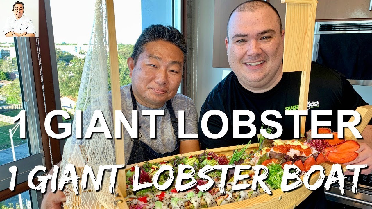 GRAPHIC: 1 GIANT LIVE Lobster...1 GIANT Lobster Sushi Boat | Hiroyuki Terada - Diaries of a Master Sushi Chef