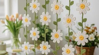 🌼 Crochet Daisy Flower Garland ll Crochet Flower Vine Toran ll