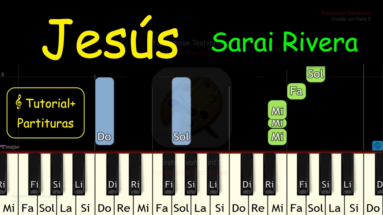 JESUS Sarai Rivera Piano Tutorial Facil Partitura Acordes Pista