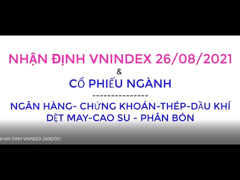 No 63. NHẬN ĐỊNH VNINDEX 26/08/2021& CÁC DÒNG CỔ PHIẾU