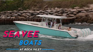 SEAVEE BOATS AT THE  BOCA RATON INLET / BOAT VIDEOS / CUSTOM YACHT SHIRTS