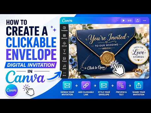 How To Create a Clickable Envelope Digital Invitation in Canva [NEW 2026 Guide]