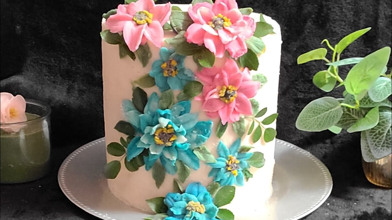 How to decorate cake with palette Knife cakedecoration art painting