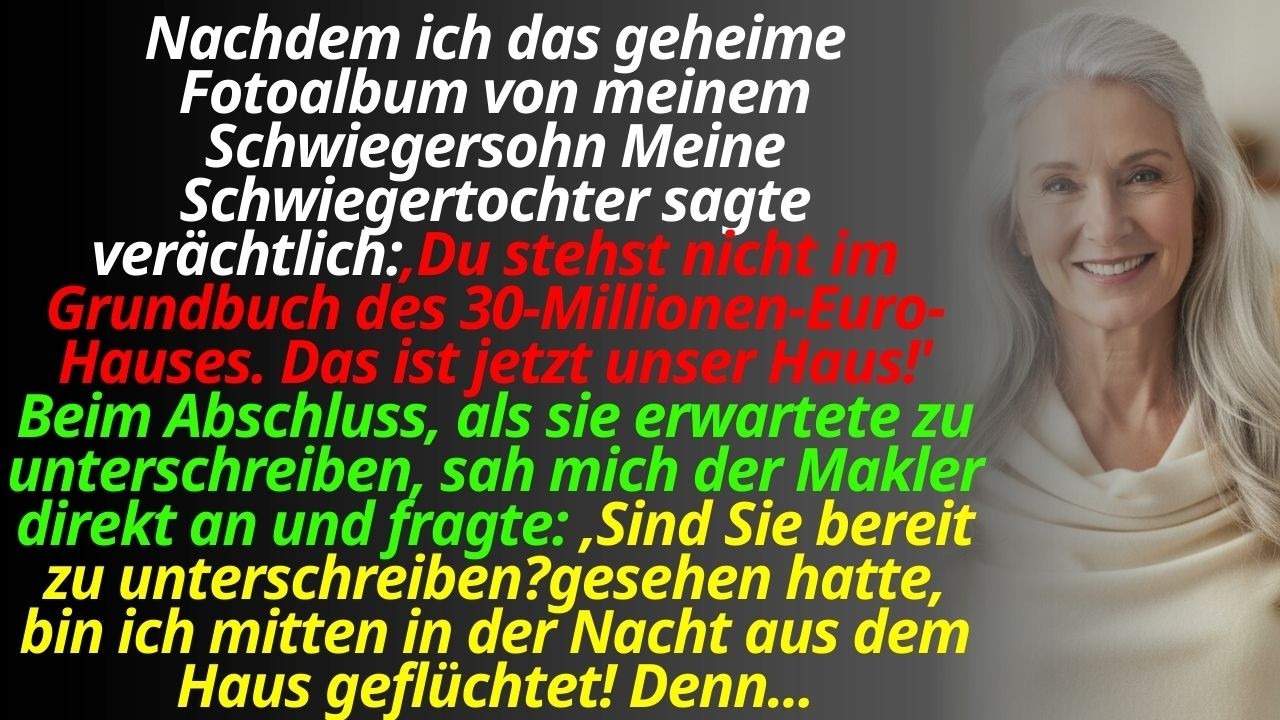 Ich bin 67 Jahre alt, und meine Schwiegertochter stand gestern im Maklerbüro und zeigte vor allen Leuten auf mich: „Vera, setz dich in die Ecke und sei still. Die Erwachsenen hier schließen den...