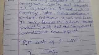 What is TQM? SOFTWARE ENGINEERING Wealth