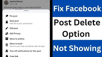 How To Fix Facebook Post Delete Option Not Showing | Facebook Post Delete Option Not Showing Problem